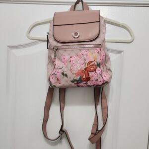 Elegant Floral Embroidered Backpack